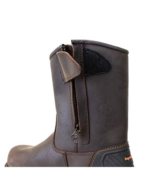 RefrigiWear Mens Barrier Lightweight Insulated 9-Inch Brown Leather Work Boots