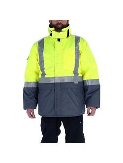 Insulated Water-Resistant Freezer Edge Jacket High Visibility with Reflective Tape