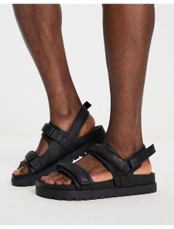 sandals with straps in black