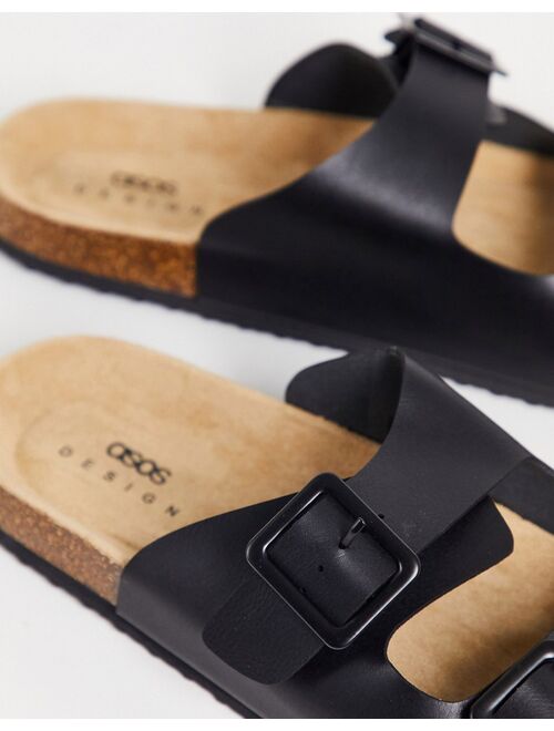 ASOS DESIGN sandals in black with buckle