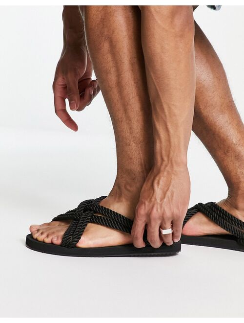 ASOS DESIGN sandals in rope