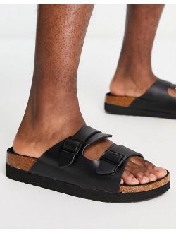 buckle sandals in black
