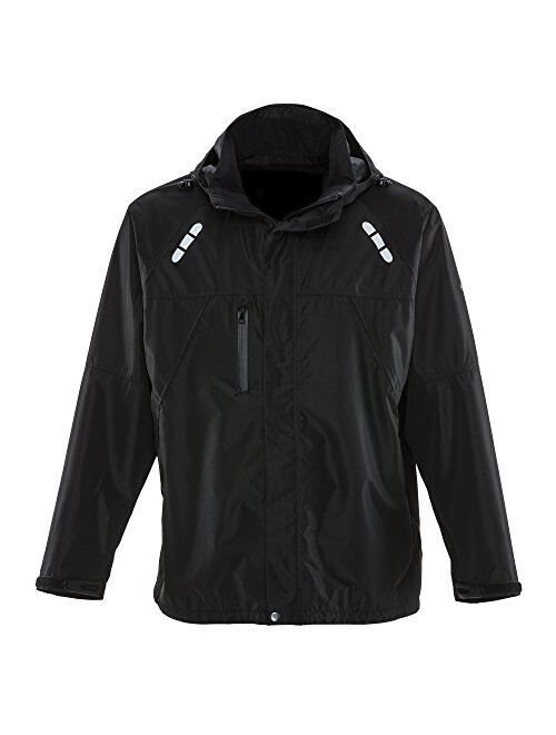 RefrigiWear Lightweight Rain Jacket Wind-Tight Waterproof Raincoat with Detachable Hood