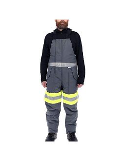 Freezer Edge Water-Resistant Warm Insulated Bib Overalls with Reflective Silver Tape