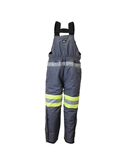 RefrigiWear Freezer Edge Water-Resistant Warm Insulated Bib Overalls with Reflective Silver Tape