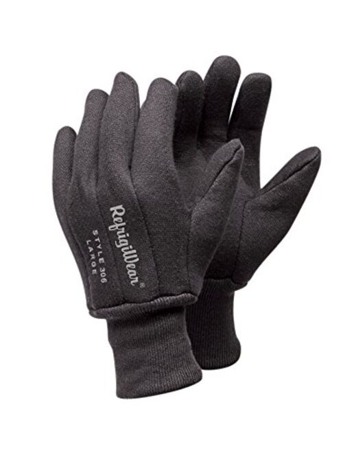 RefrigiWear Insulated Cotton Jersey Knit Work Gloves, Black - PACK OF 12 PAIRS