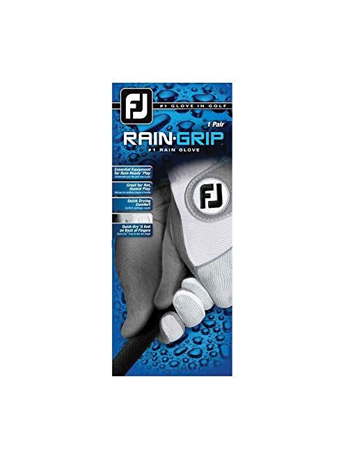 FootJoy Men's RainGrip Golf Gloves, Pair (White)