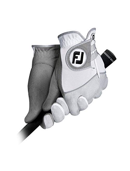 FootJoy Men's RainGrip Golf Gloves, Pair (White)