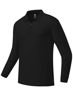 JINSHI Men's Golf Shirts Long Sleeve Golf Shirts Sport Polo Shirts 1/4 Zip Pullover Athletic Shirts