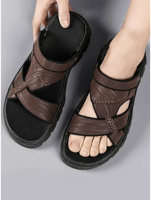 Buy Shein Men Stitch Detail Cross Strap Casual Sandals online | Topofstyle