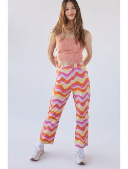 Another Girl Wave Print Mesh Pant