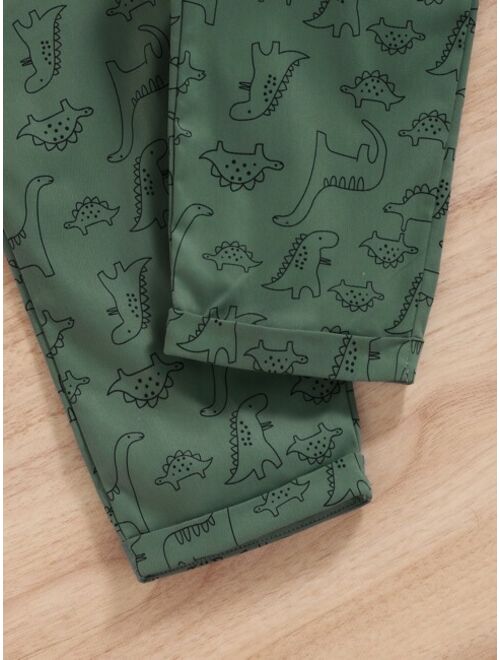 Shein Toddler Boys Dinosaur Print Overall Jumpsuit
