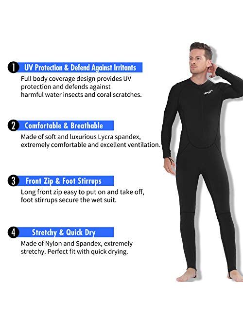 Reef COPOZZ Diving Skin, Men Women Youth Thin Wetsuit Rash Guard- Full Body UV Protection - for Diving Snorkeling Surfing Spearfishing Sport Skin