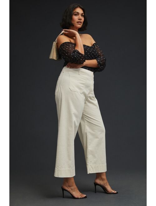 Buy Maeve Colette Cropped Wide-Leg Corduroy Pants online | Topofstyle