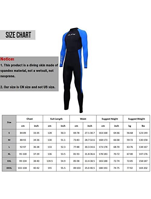 Skyone Full Body Dive Wetsuit Sports Skins Rash Guard for Men Women, UV Protection Long Sleeve One Piece Swimwear for Snorkeling Surfing Scuba Diving Swimming Kayaking Sa
