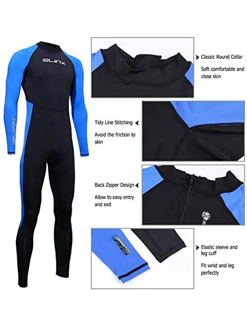 Skyone Full Body Dive Wetsuit Sports Skins Rash Guard for Men Women, UV Protection Long Sleeve One Piece Swimwear for Snorkeling Surfing Scuba Diving Swimming Kayaking Sa