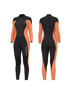 Hevto Promotion Wetsuits Men Women and Kids 3mm Neoprene Full Scuba Diving Suits Surfing Swimming Keep Warm Back Zip for Water Sports