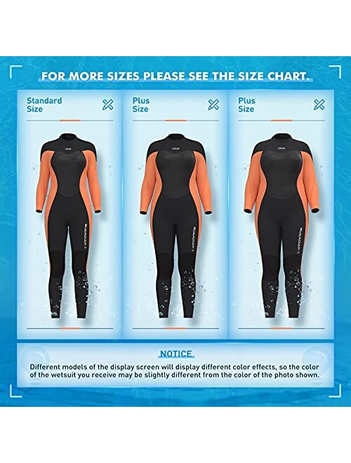 Hevto Promotion Wetsuits Men Women and Kids 3mm Neoprene Full Scuba Diving Suits Surfing Swimming Keep Warm Back Zip for Water Sports