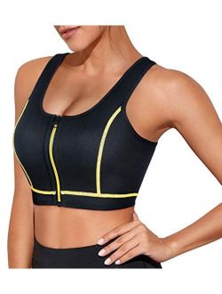 CtriLady Womens High Impact Neoprene Wetsuit Crop Tank Top Full Cup Sport Bra Vest for Surfing Snorkeling Paddling Fitness