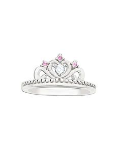 Precious Pieces Sterling Silver Princess Tiara Baby Ring for Little Girls