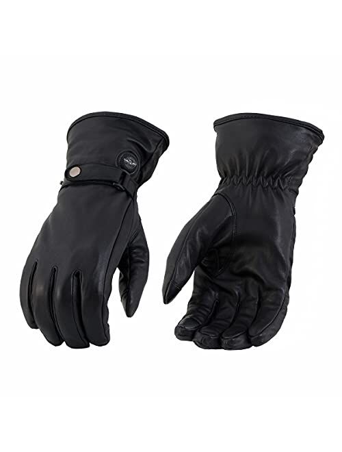 Milwaukee Leather MG7519SET Mens Black Heated Fashion Gloves with i-Touch Technology (Rechargeable Battery Pack Included)