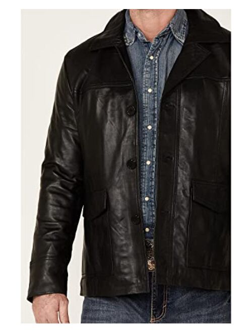 Milwaukee Leather Men's Car Coat Jacket - Sfm1870-Black