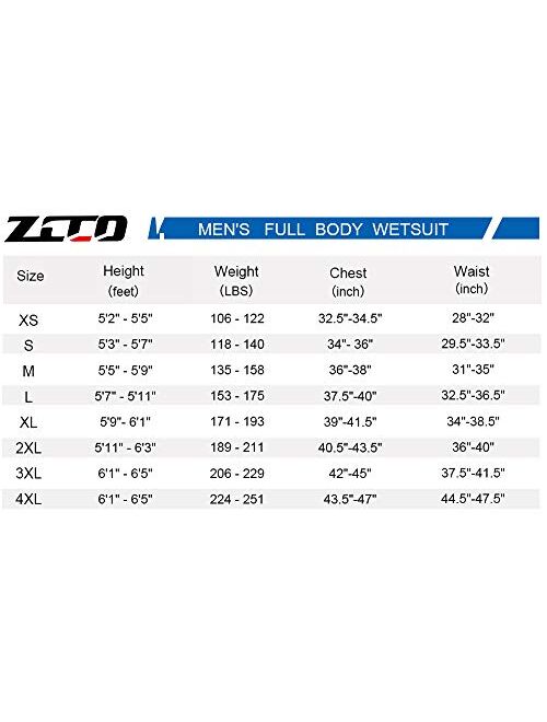 ZCCO Ultra Stretch 3mm Neoprene Wetsuit, Front Zip Full Body Diving Suit, one Piece for Men-Snorkeling, Scuba Diving Swimming, Surfing