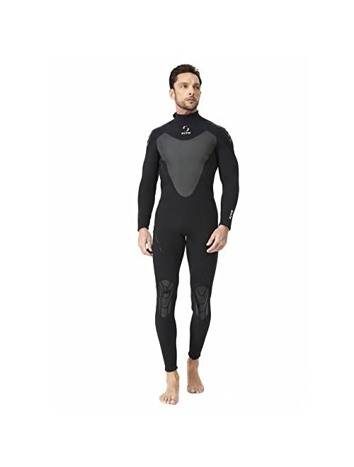 ZCCO 3mm Neoprene Wetsuit Full Body Long Sleeve Back Zip Neoprene Diving Suit Thermal Suit for Water Sports Kayakboarding Surfing Snorkeling Scuba Diving Swimming