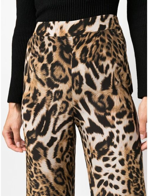 Boutique Moschino leopard-print flared trousers