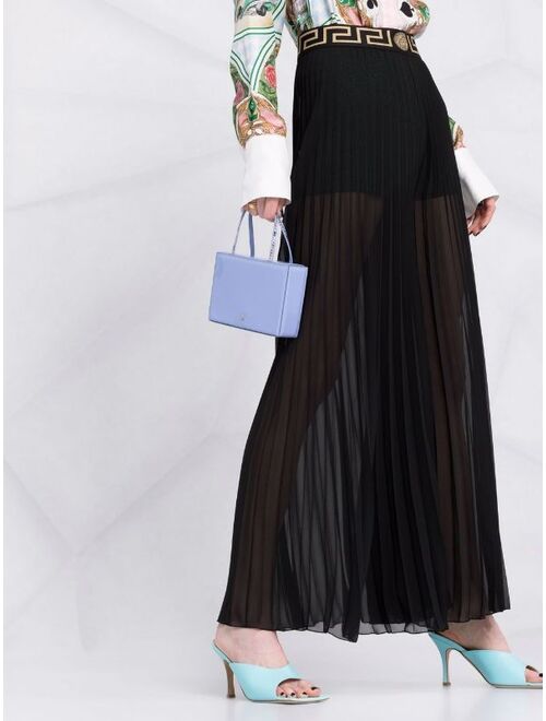 Versace Greca-waistband pleated trousers