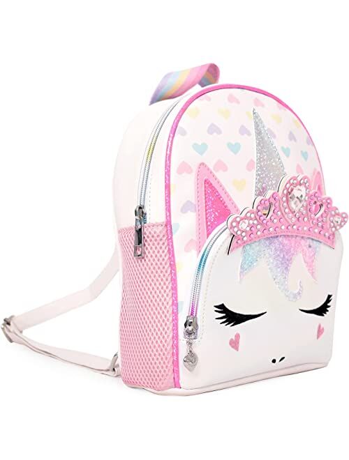 Miss Gwens OMG Accessories Pastel Hearts Print Jewel Crown Mini Backpack