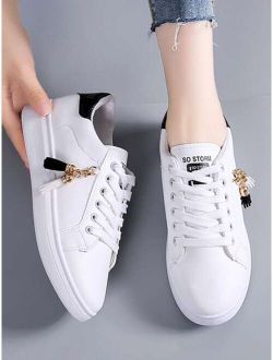 Letter Detail Lace-up Front Skate Shoes