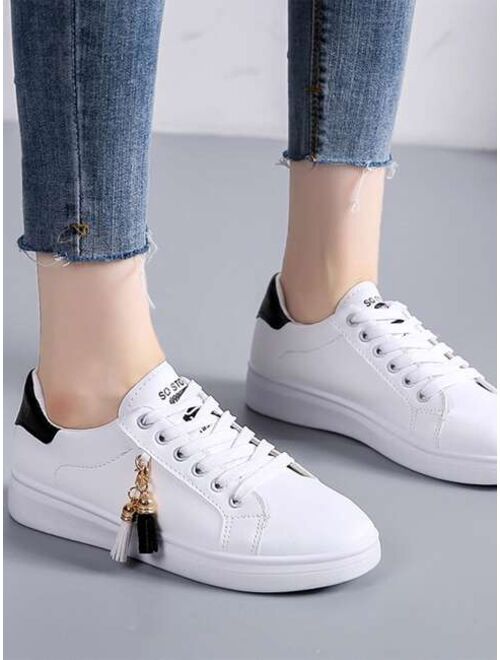 Shein Letter Detail Lace-up Front Skate Shoes
