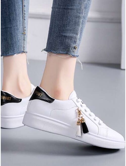 Shein Letter Detail Lace-up Front Skate Shoes