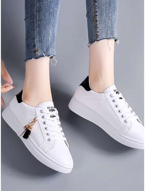 Shein Letter Detail Lace-up Front Skate Shoes