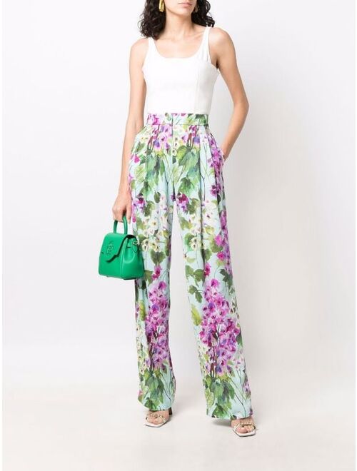 Dolce & Gabbana floral-print wide-leg trousers