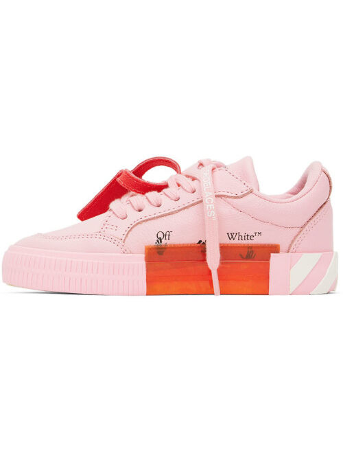 OFF-WHITE Kids Pink & White Vulcanized Sneakers