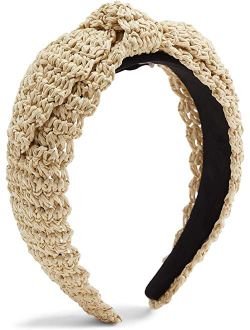 Crochet Paper Straw Bow Headband
