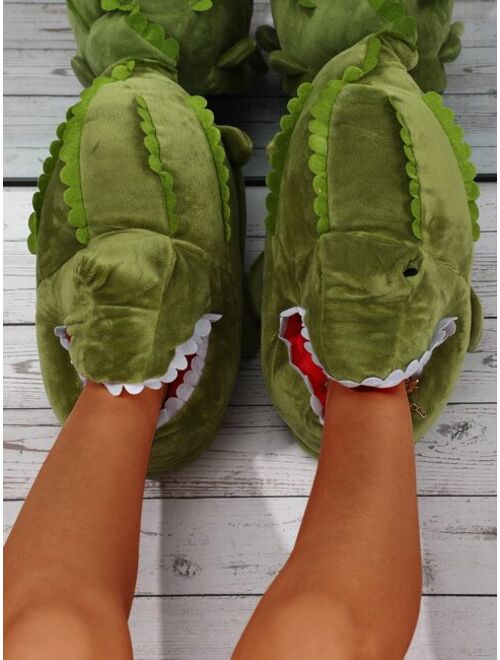 Shein Cartoon Crocodile Design Novelty Slippers