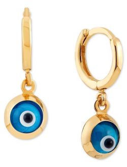 MACY'S Children's Glass Evil Eye Dangle Hoop Earrings in 14k Gold