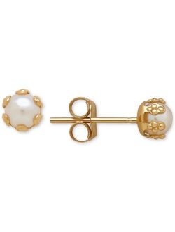 MACY'S Children's Cultured Freshwater Pearl (3-1/2mm) Small Stud Earrings in 14k Gold