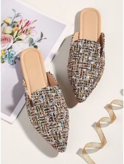 Tweed Flat Mules