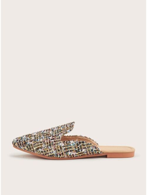 Shein Tweed Flat Mules