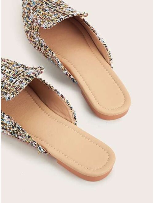 Shein Tweed Flat Mules
