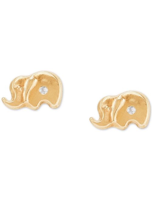 MACY'S Children's Cubic Zirconia Elephant Stud Earrings in 14k Gold