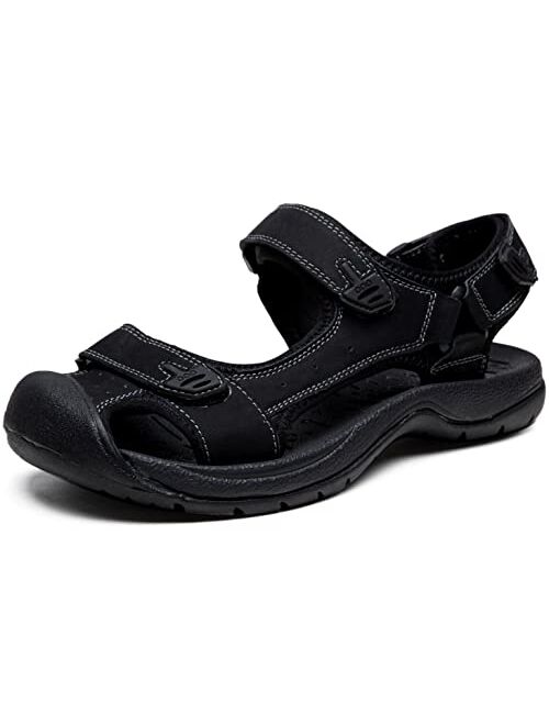 Jousen Men's Sandals Leather Open Toe Beach Sandal Outdoor Summer Sport Sandals