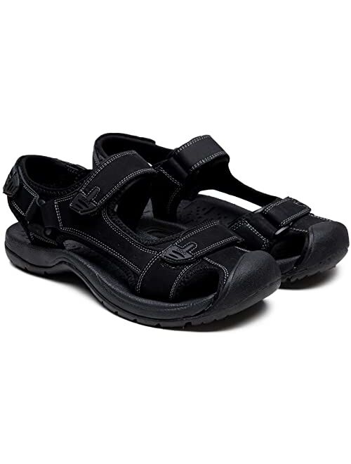 Jousen Men's Sandals Leather Open Toe Beach Sandal Outdoor Summer Sport Sandals