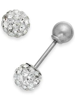 MACY'S Children's Reversible Crystal Ball Stud Earrings in 14k White Gold