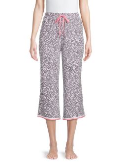 Women's and Women's Plus Knit Capri Sleep Pants