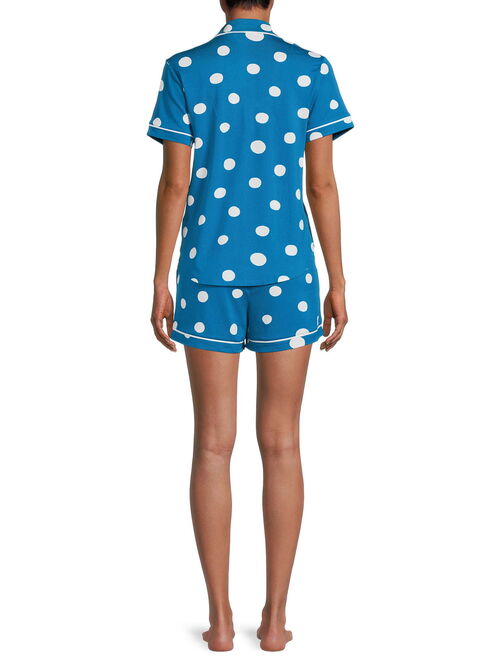 Secret Treasures Women's and Women's Plus Size Top and Shorts Pajama Set, 2-Piece